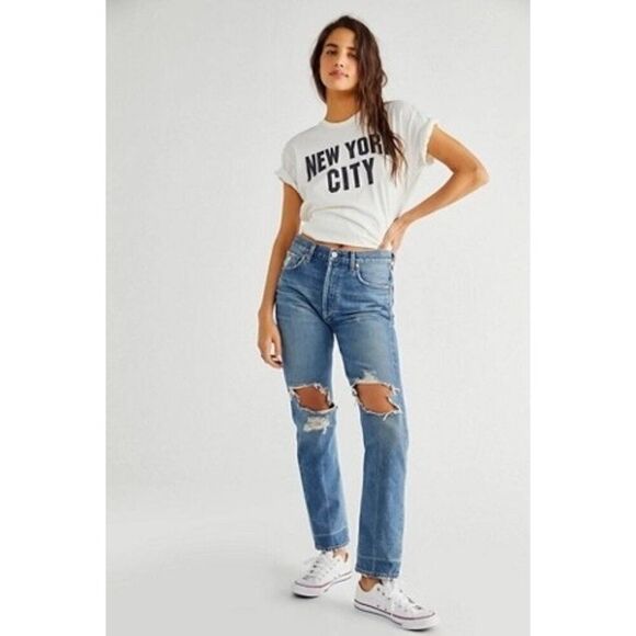 NWT Citizens of Humanity Charlotte High-Rise Straight Jeans in Soiree Size 30 - Picture 1 of 12